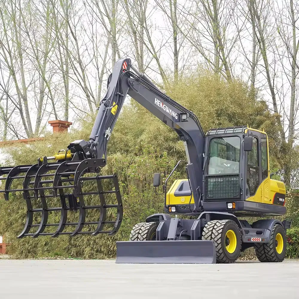 High Quality Long Reach Mini Garden Heavy Equipment Mobile Excavator Hydraulic Wheel Mini Excavator with Wheels