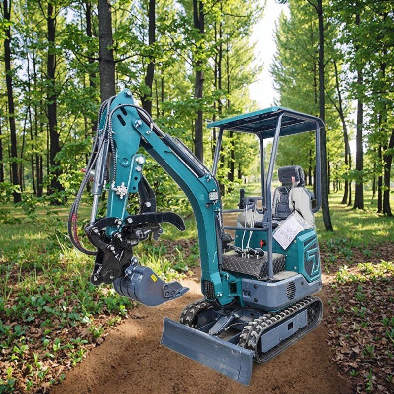 Hot Product Crawler Type 1.2 Ton Small Excavator Agricultural Compact Hydraulic Bagger Diesel Engines Mini Digger with Cabin