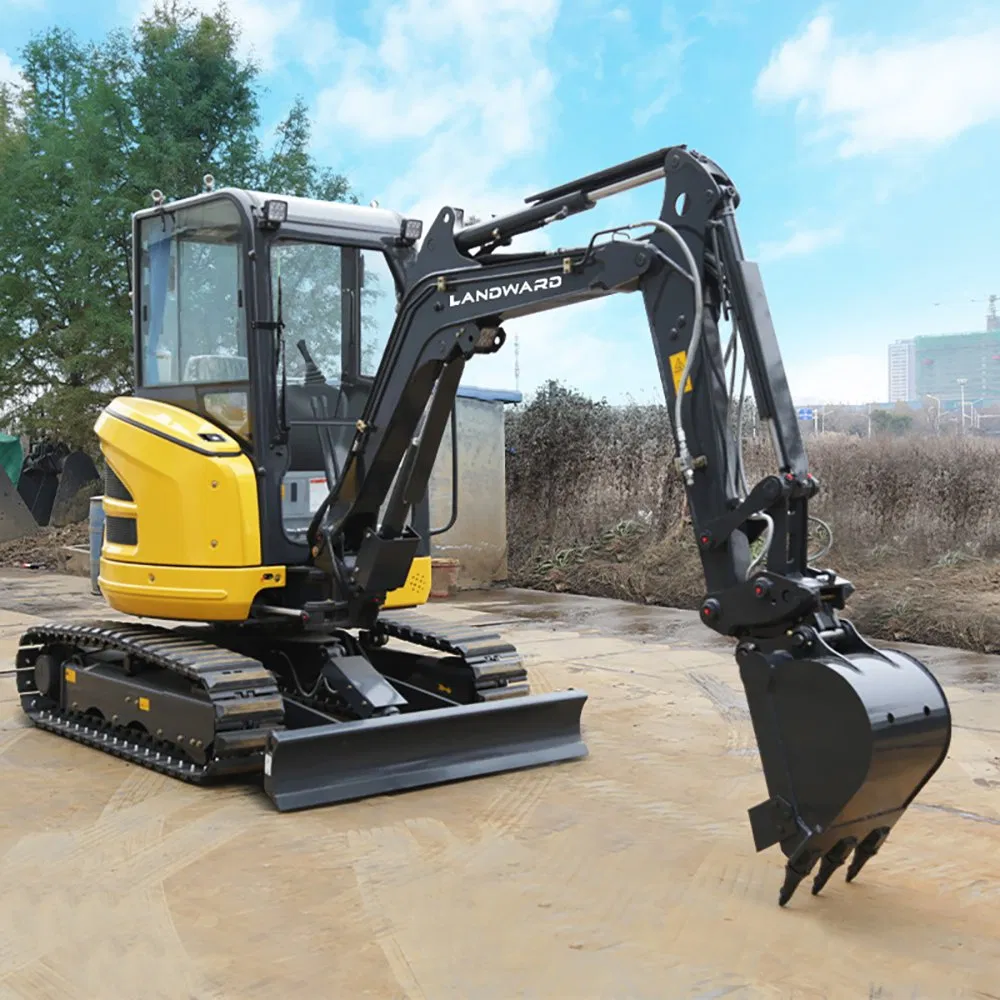 Landward Cheap Price Earthmoving Mini Crawler Excavator Auger/Hammer/Ripper/Quick Hitch/Ditching Bucket/Grapple Multiple Attachments Optional Small Excavator