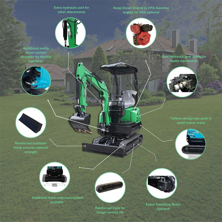 2024 Crawler-Type Excavator 1 Ton Smallest Mini Excavator with Cabin