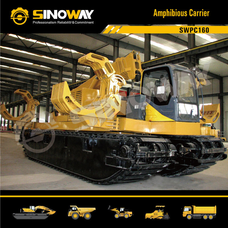 5% off Mini Amphibious Long Reach Excavator with Floating Tank Pontoon and Dredging Pump for Swamp and Water