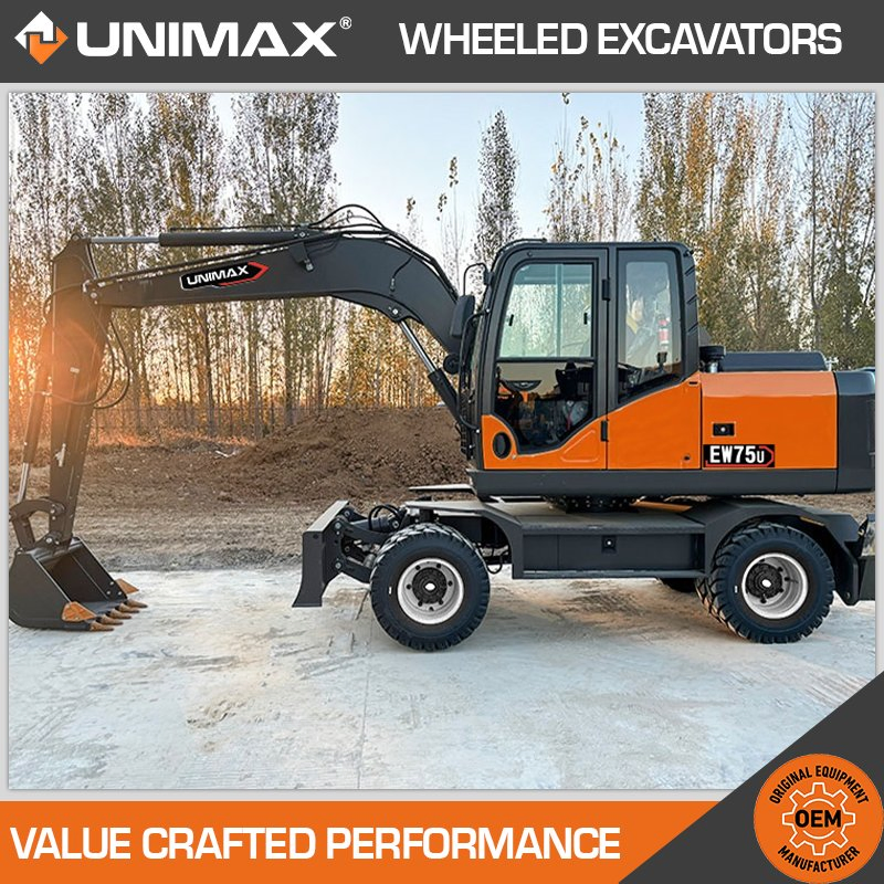 Advanced Hyundai R140W R180W R210W Reliable Wheel Excavator Wheeled Excavators Rubber Tire Excavator Excavator Wheels Mini Excavator on Wheels Tire Excavator