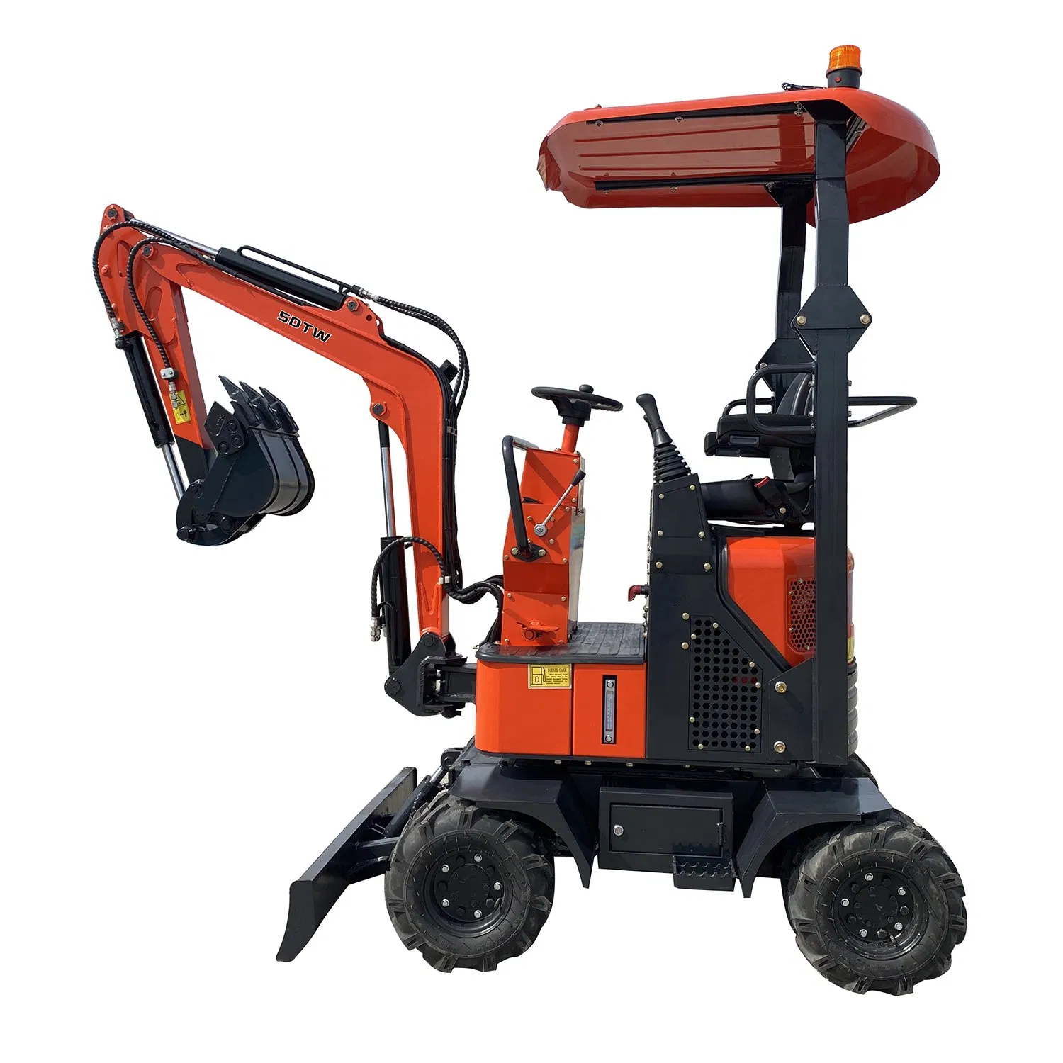 China Best Micro Wheeled Excavator with Wheels 1.2t 1.2ton Small Mini Wheel Excavator