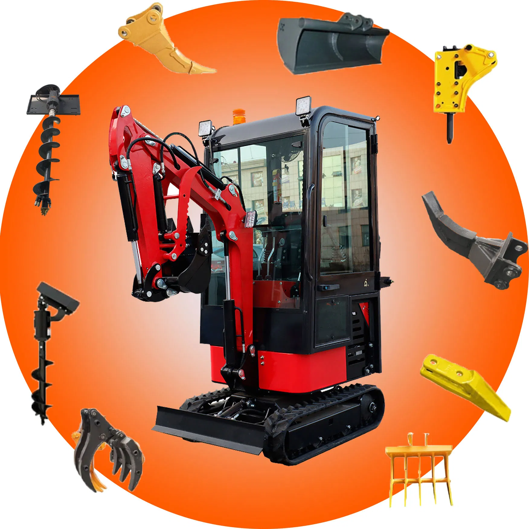 Free shipping!!!20% off CE China 1ton Euro5 EPA Side Swing Boom Thumb Hydraulic Rubber Track Crawler Rubber Track Micro Small Digger Factory Mini Excavator