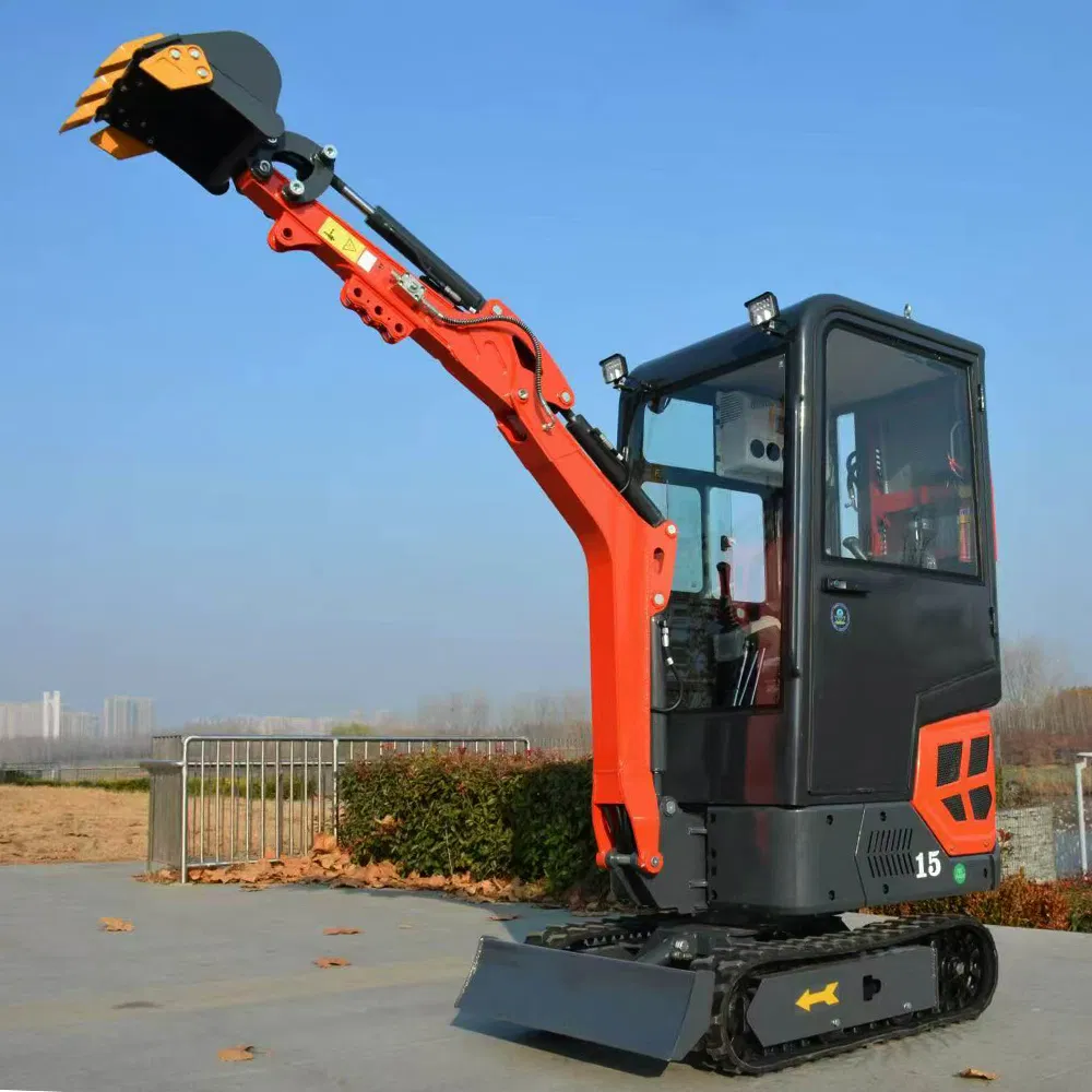 1 Ton Mini Excavator with Hydraulic System and Rubber Tracks Zero Tail Swing