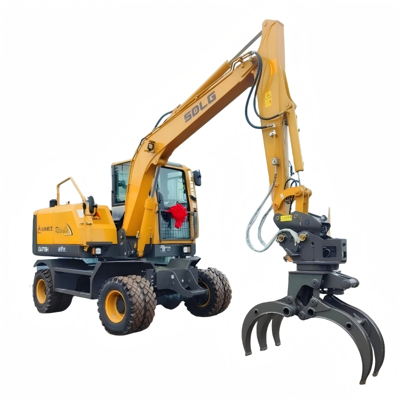 Used Ea775h Small Mini Wheeled Excavator and Mini Digger with 30km/H Speed 33kN Digging Force for Construction Site