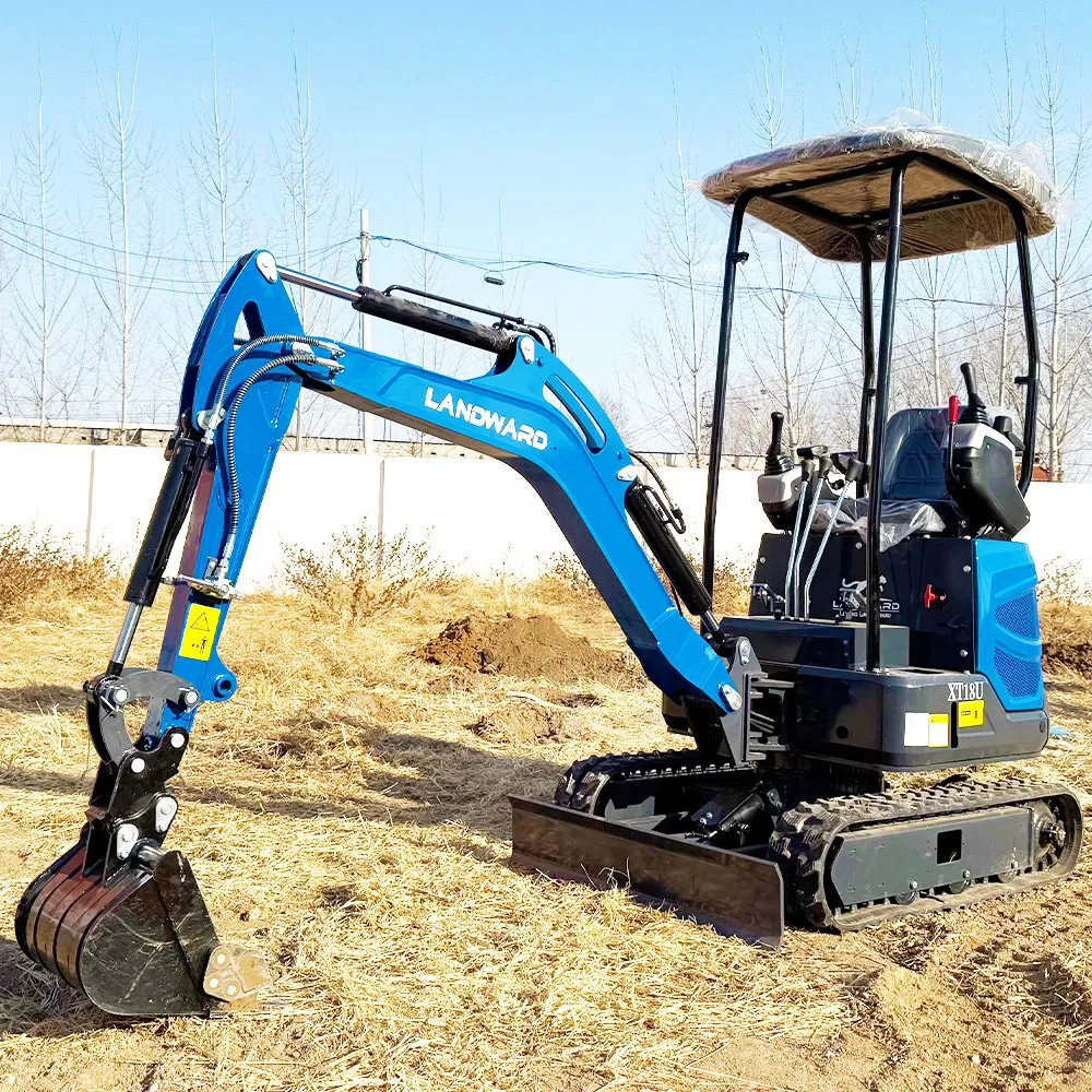 1.8 Ton Mini Excavator Small Engineering Excavation Machinery Boom Side Swing Chassis Track Retractable Farm New Crawler Digger Small Mining Auxiliary Excavator