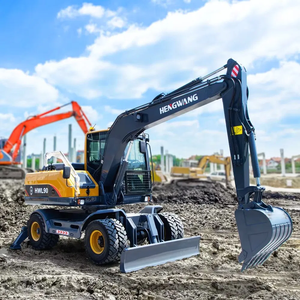 High Quality Long Reach Mini Garden Heavy Equipment Mobile Excavator Hydraulic Wheel Mini Excavator with Wheels