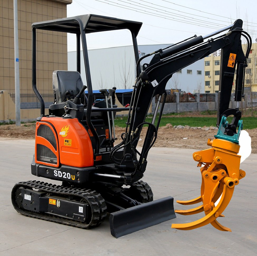 2 Ton Real Zero Tail Mini Excavator Digger Optional Euro 5 EPA Perkins Yanmar Engine Boom Swing Retractable Undercarriage CE Certified SD20u