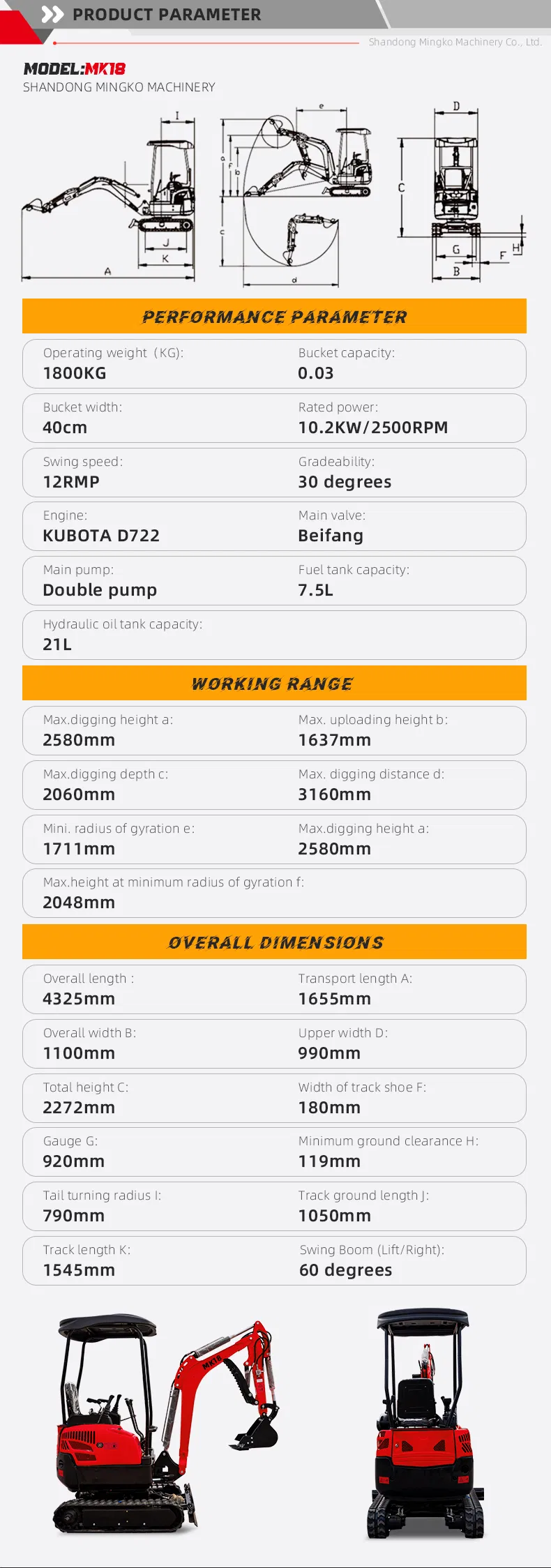 Diesel Electric Hydraulic Mini Small Micro Crawler Excavators