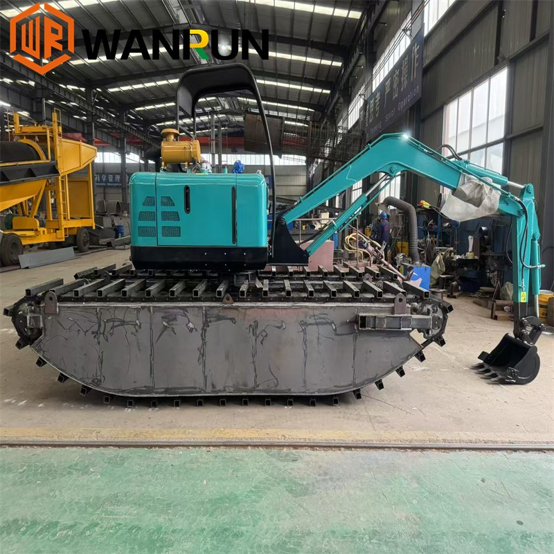 Small Wetland/Swamp Excavator Crawler Amphibious Dredging Machine Water Moving Excavator with Floating Pontoon