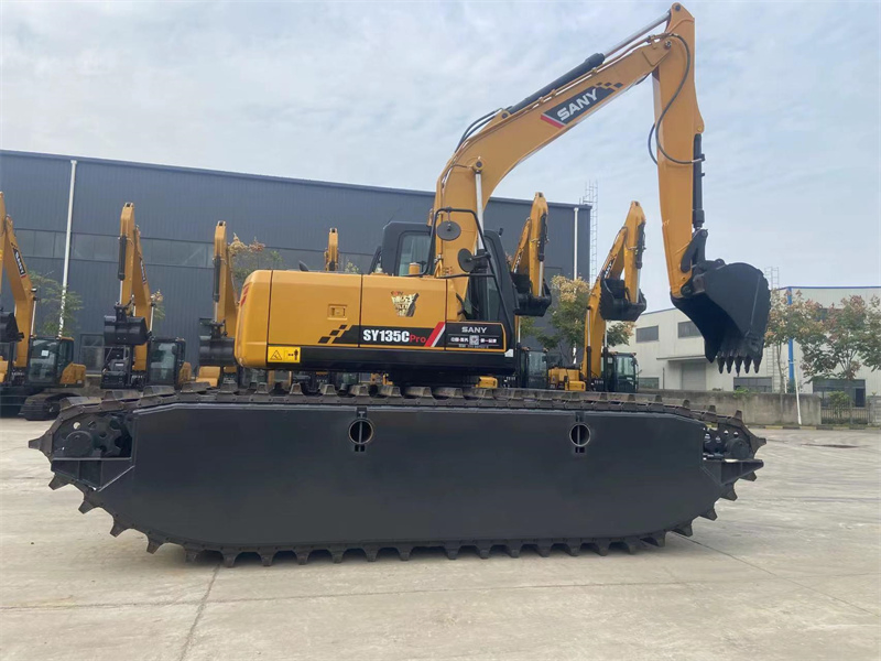 Best Price Long Reach Land and Water Excavator with Floating Tank Pontoon Tracks Mini River