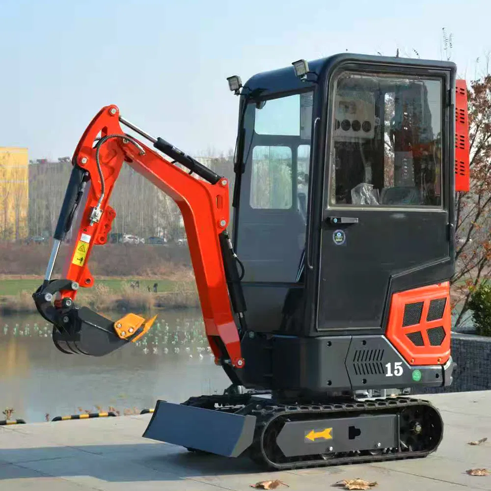 1 Ton Mini Excavator with Hydraulic System and Rubber Tracks Zero Tail Swing