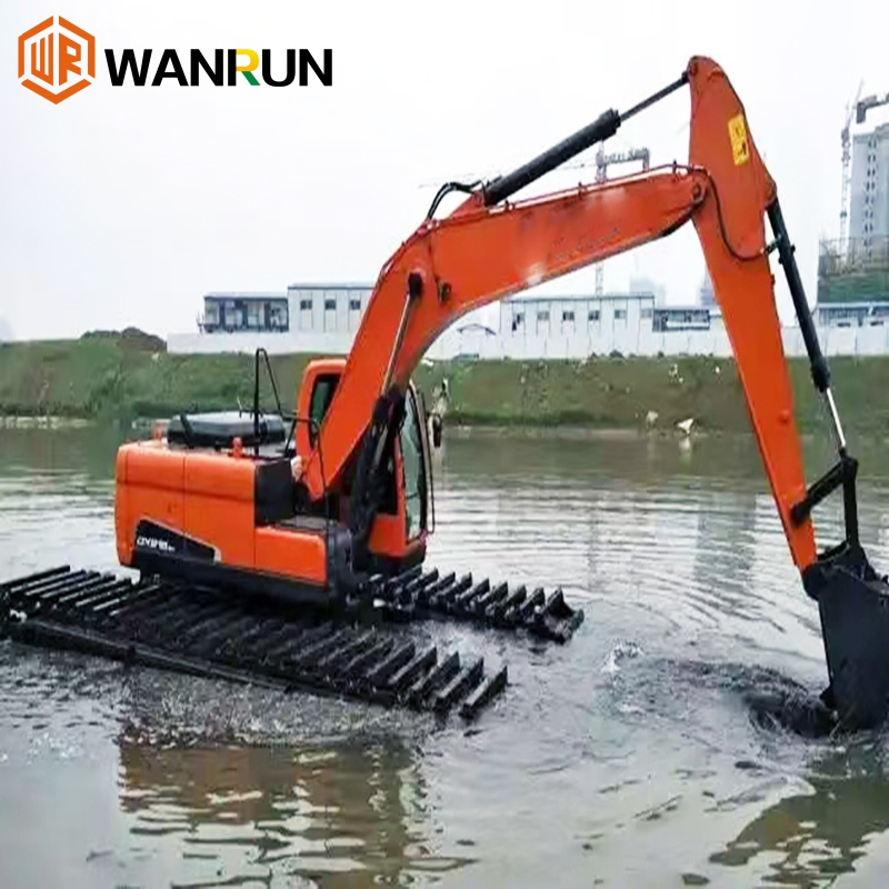 Small Mini Amphibious Excavator Swamp Buggy Crawler Excavator Backhoe Excavator for Swamps/Grass Marshes/Rivers/Beaches