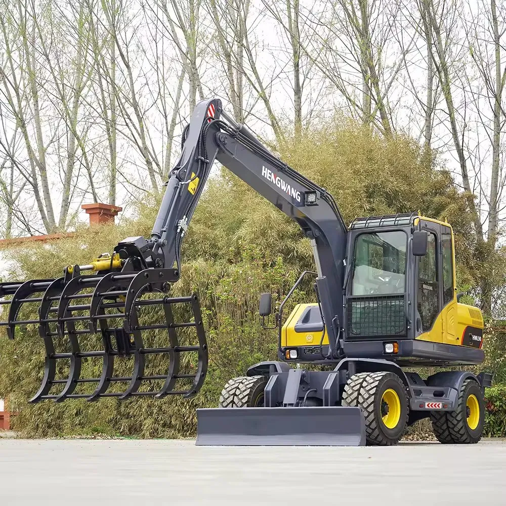 Comfortable Cabin 9 Ton Wheeled Excavator Long Reach Hydraulic Diesel Engine Quick Coupler Mini Excavator