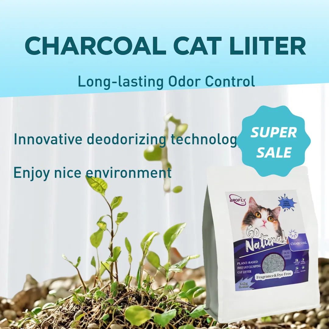 Areia para gatos de carvão de bambu ecológica para controle de odor definitivo