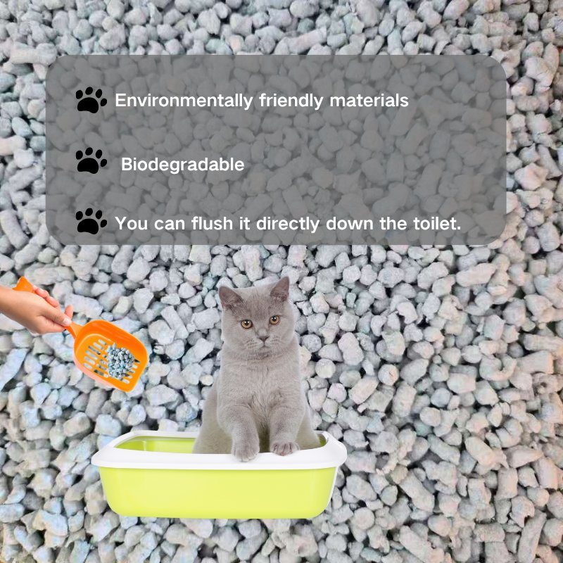 100% Areia para Gato de Papel Reciclado - Areia para Gato Biodegradável e Não Tóxica para Cuidado de Animais de Estimação Atacado
