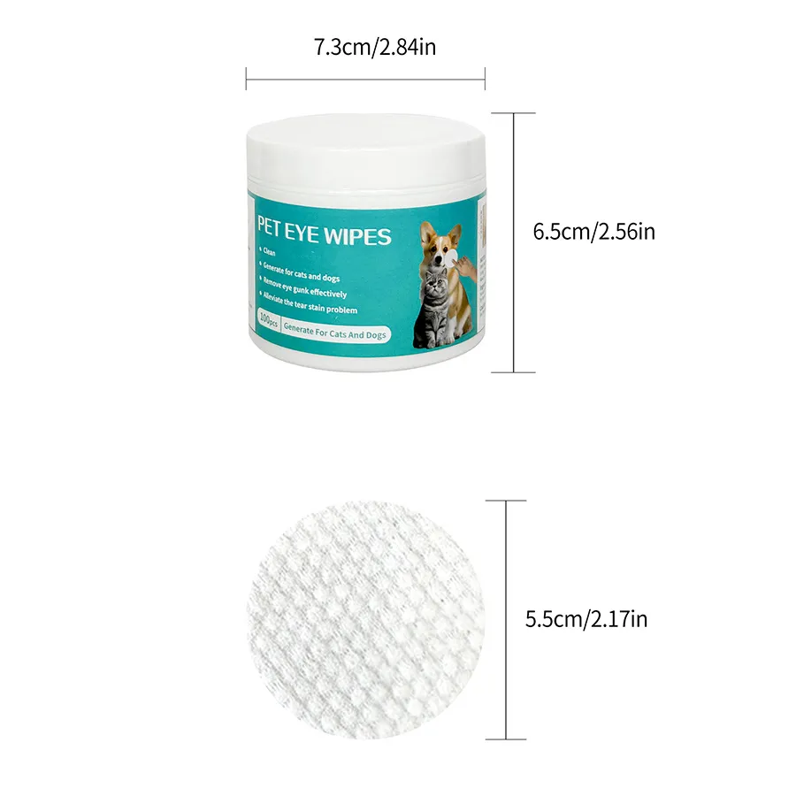 Toalhetes de Limpeza para Olhos de Animais de Estimação para Gatos, Limpe os Olhos para Remover Manchas de Lágrimas