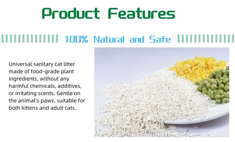 Areia para Gato à Base de Plantas 7-Lb/10-Lb Pellets Naturalmente Frescos Sem Cheiro Não Agregante Agregante de Milho Tofu