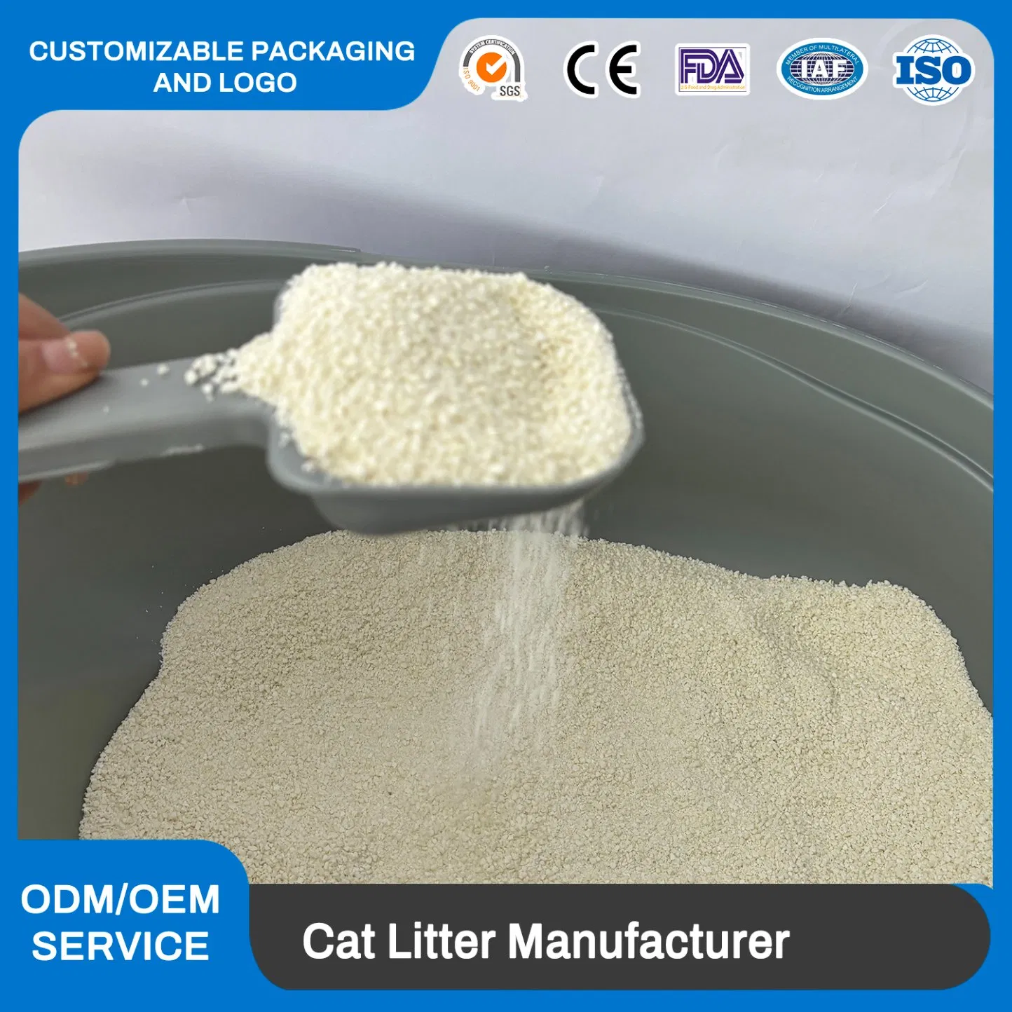 Areia para Gatos Premium Mistura de Cassava e Fibras Vegetais Rápida Absorção Agregação Controle de Odor Livre de Poeira