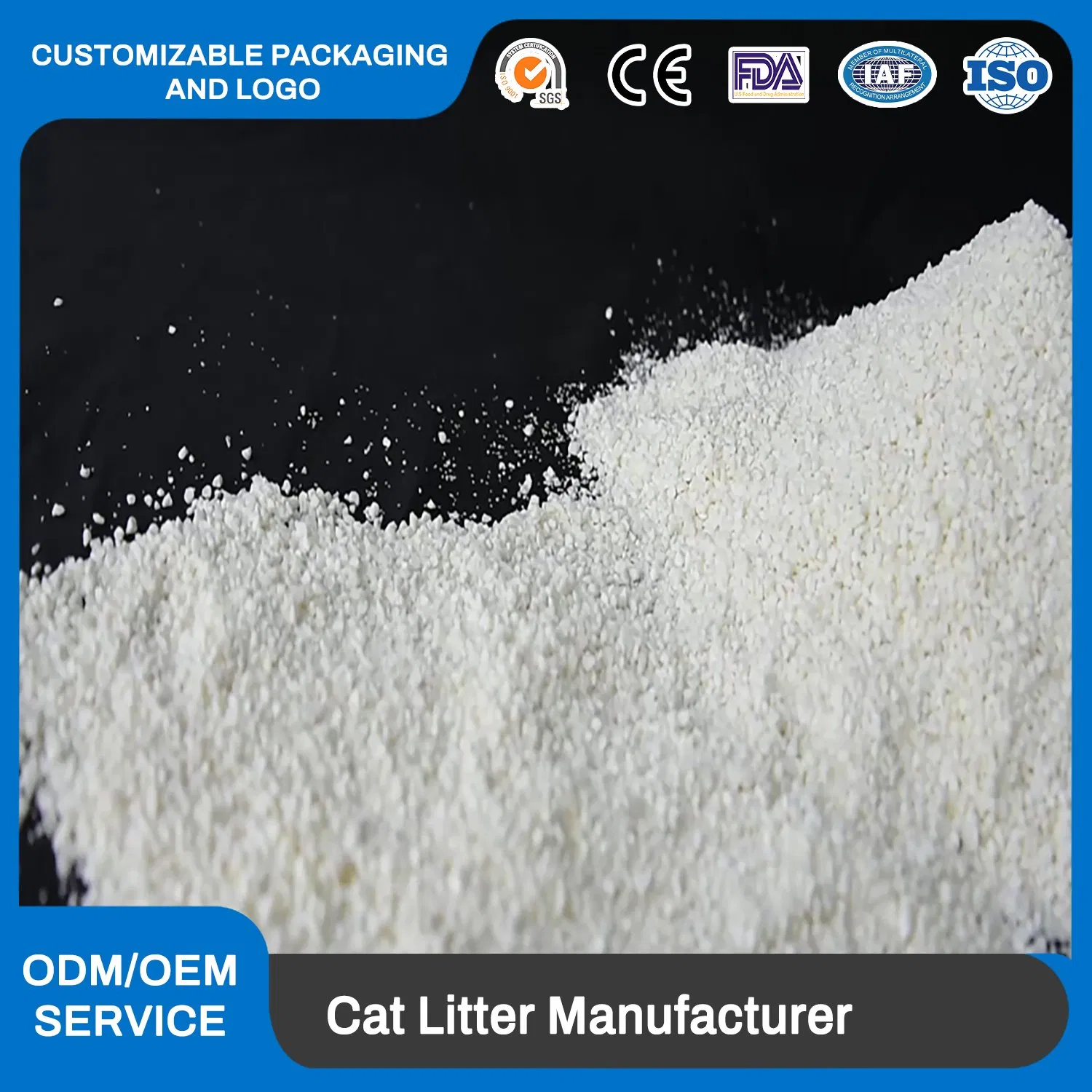 Areia para Gatos à Base de Mandioca, Agregadora, Descarga, Baixo Pó, Controle Superior de Odor, Ecológica, Biodegradável