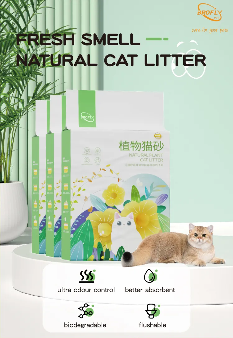 Pellets de carvão misto de bambu premium para gatos para frescor