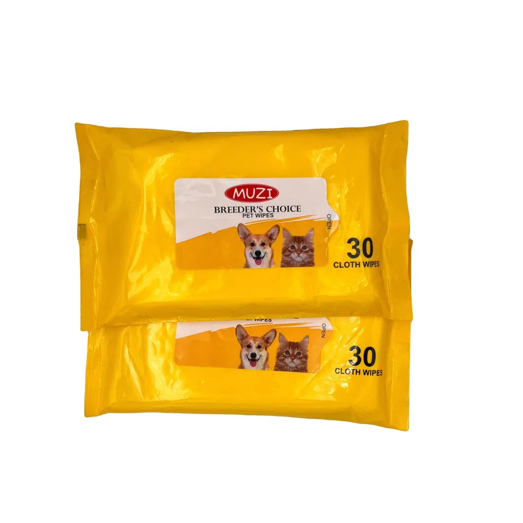 Fabricante de Toalhetes Não Tecidos Personalizados OEM para Limpeza de Patas de Cães, Toalhetes para Animais de Estimação para Cães e Gatos