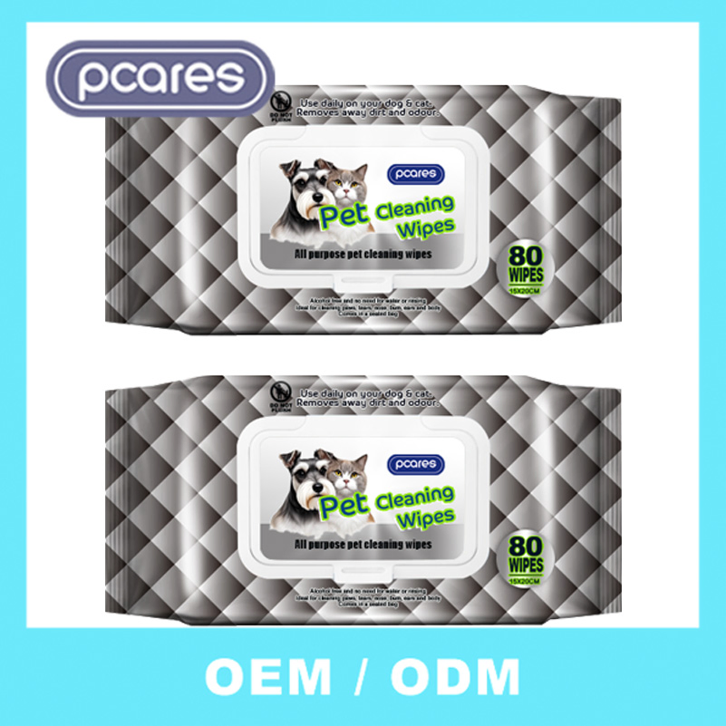 Linhas de Produção de Toalhetes Úmidos Personalizados de Fábrica Luvas de Limpeza para Animais de Estimação com Água Limpa para Corpo Inteiro