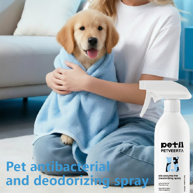 Spray Eliminador de Odor Natural para Animais de Estimação para Cães e Gatos Fórmula Antibacteriana