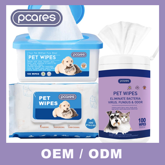 Produtos em alta venda Toalhetes de limpeza biodegradáveis para cuidados de animais de estimação