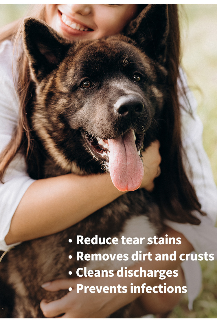 Toalhetes de Limpeza para Olhos de Animais de Estimação para Gatos, Limpe os Olhos para Remover Manchas de Lágrimas