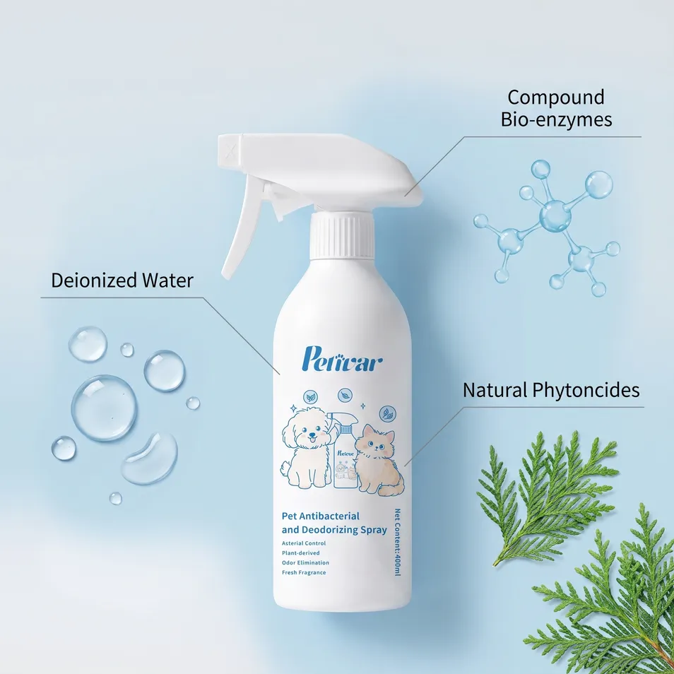 Spray Antibacteriano Desodorizante para Animais de Estimação Eliminador de Odor Molecular Fórmula Enzimática Fornecimento de Fábrica Personalizado OEM ODM
