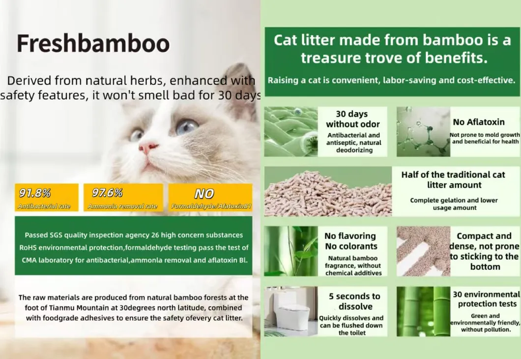 Areia para Gato de Bambu e Carvão Ativado