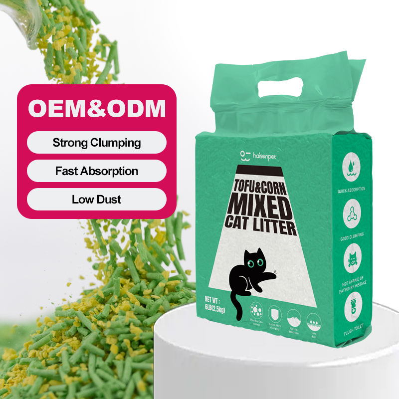 6L 10L 25L Areia para Gato Mistura de Tofu e Milho, Areia para Gato Natural à Base de Plantas, Fácil de Limpar