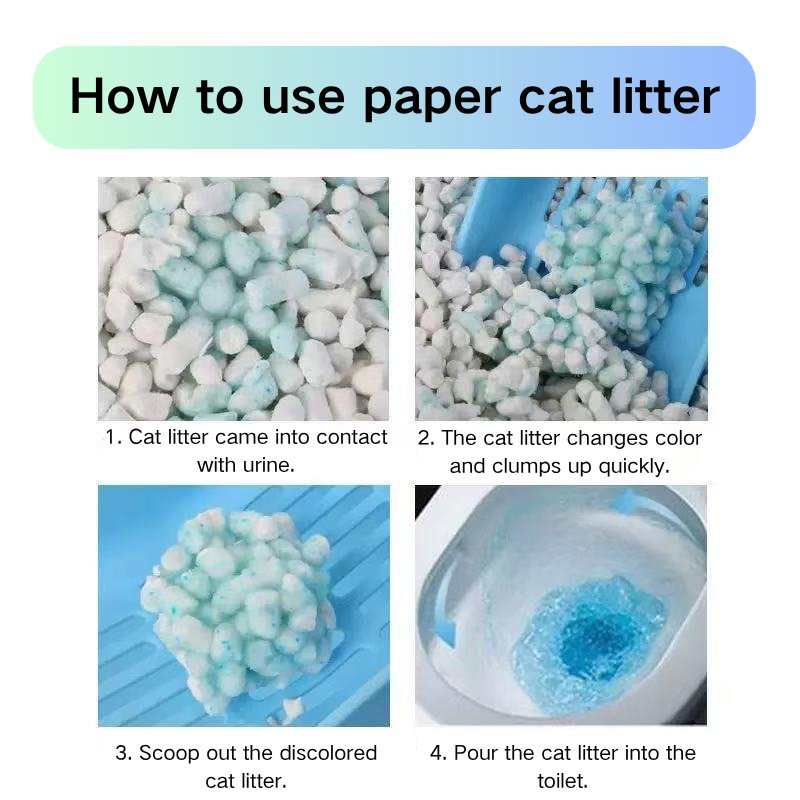 100% Areia para Gato de Papel Reciclado - Areia para Gato Biodegradável e Não Tóxica para Cuidado de Animais de Estimação Atacado