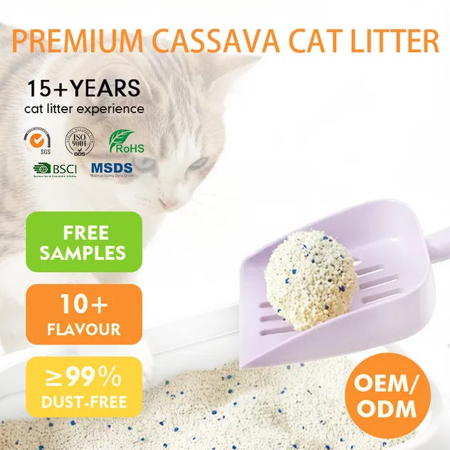Areia para Gato de Lavanda em Grande Quantidade à Base de Cassava