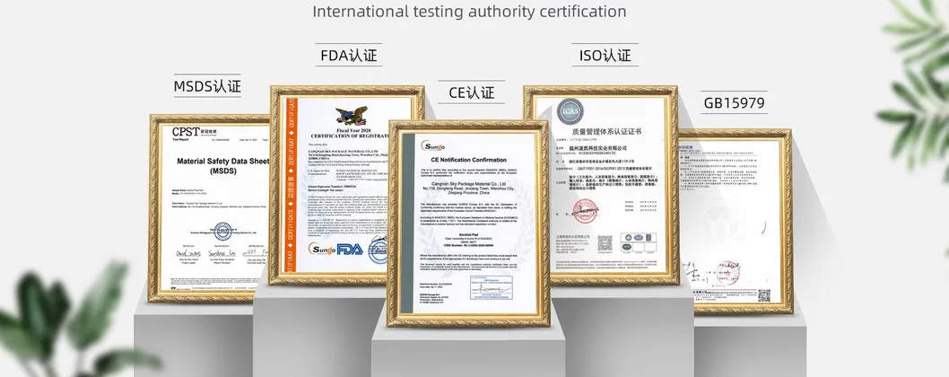 Certificados de qualidade do produto