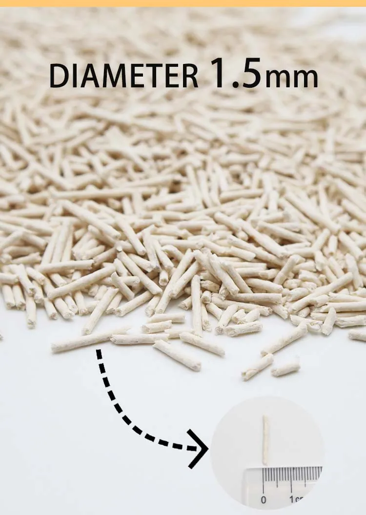 Areia para gatos de tofu com carvão de bambu, desodorização física, purificação do ar, ecológica e biodegradável