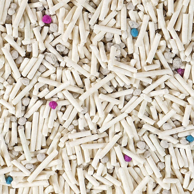 Fabricado na China, areia para gatos de bentonita misturada, aglomerante e biodegradável, acessórios para pets