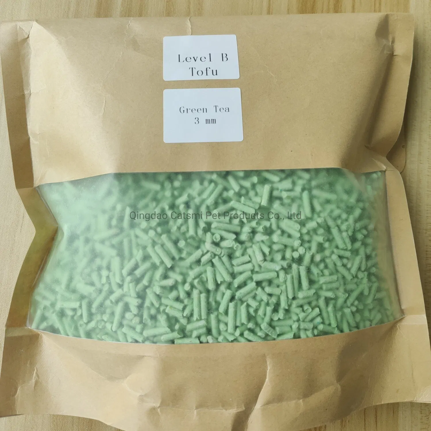 Areia para gatos de tofu de plantas naturais de cassava, milho e bambu, com aroma de chá verde, a granel e barata