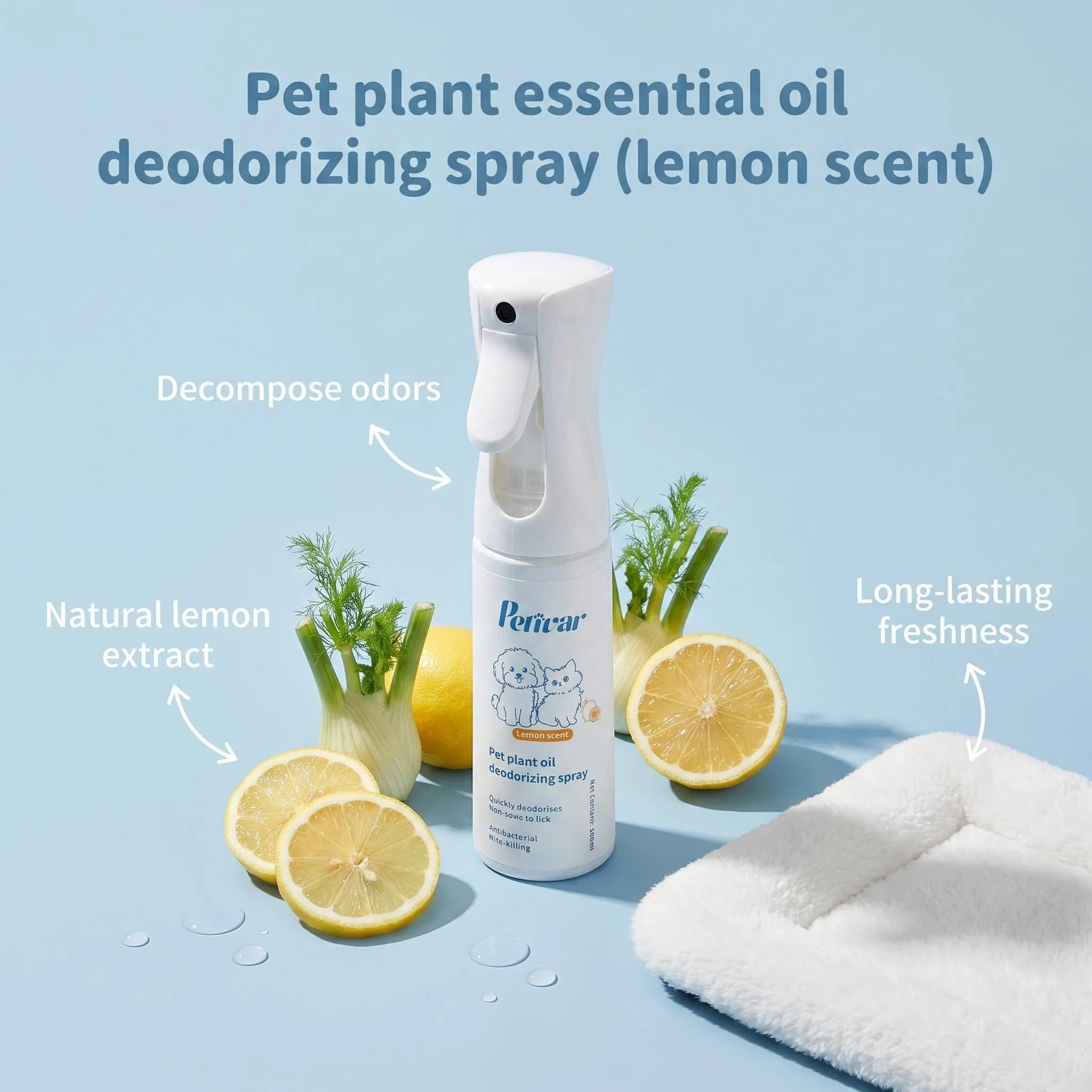 Spray Eliminador de Odor de Animais de Estimação Lemom Fórmula Ecológica para B2b Atacado