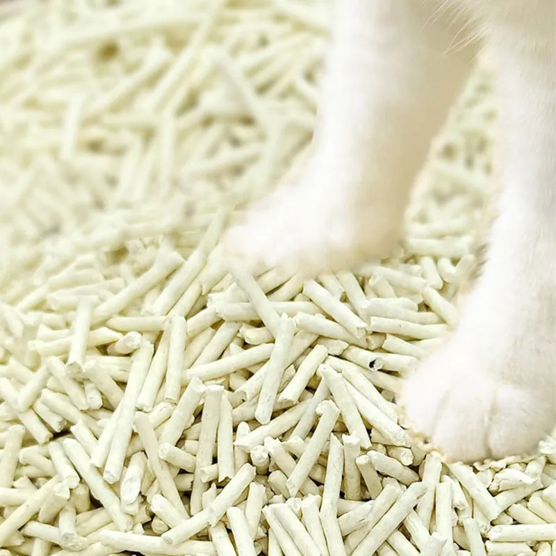 Produtos para animais de estimação à base de fibra de soja natural, areia sanitária de alta absorção, areia para gatos de tofu