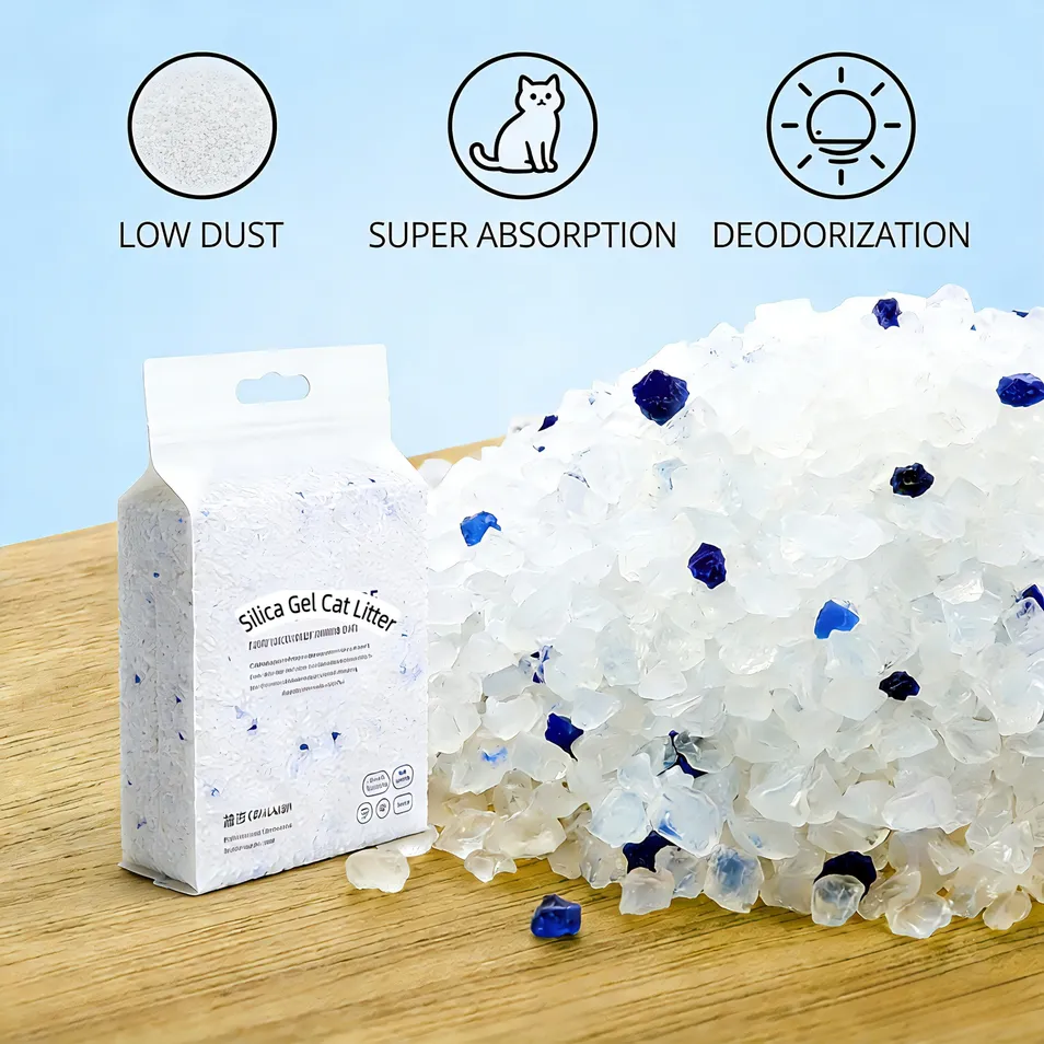 Areia de sílica gel cristal para gatos absorção ultra elevada