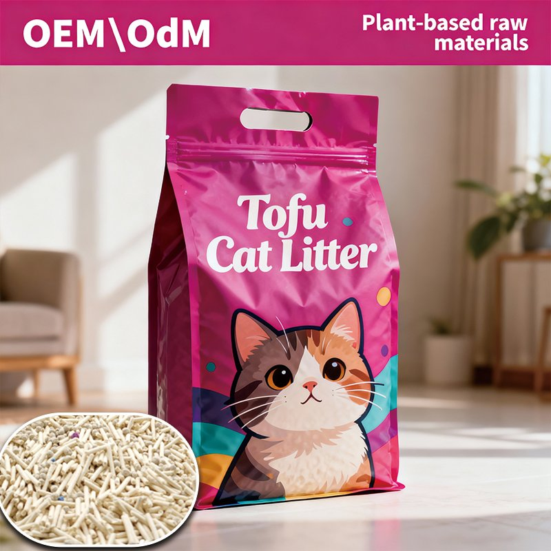 Areia para Gato de Tofu Certificada pela FDA, Fibra de Soja de Grau Alimentício, Infundida com Carvão de Bambu, Ultra Absorvente, Formação Rápida de Grumos 99.9% Livre de Poeira, Descarga Segura, Bloqueio de Odor Areia para Gato de Tofu