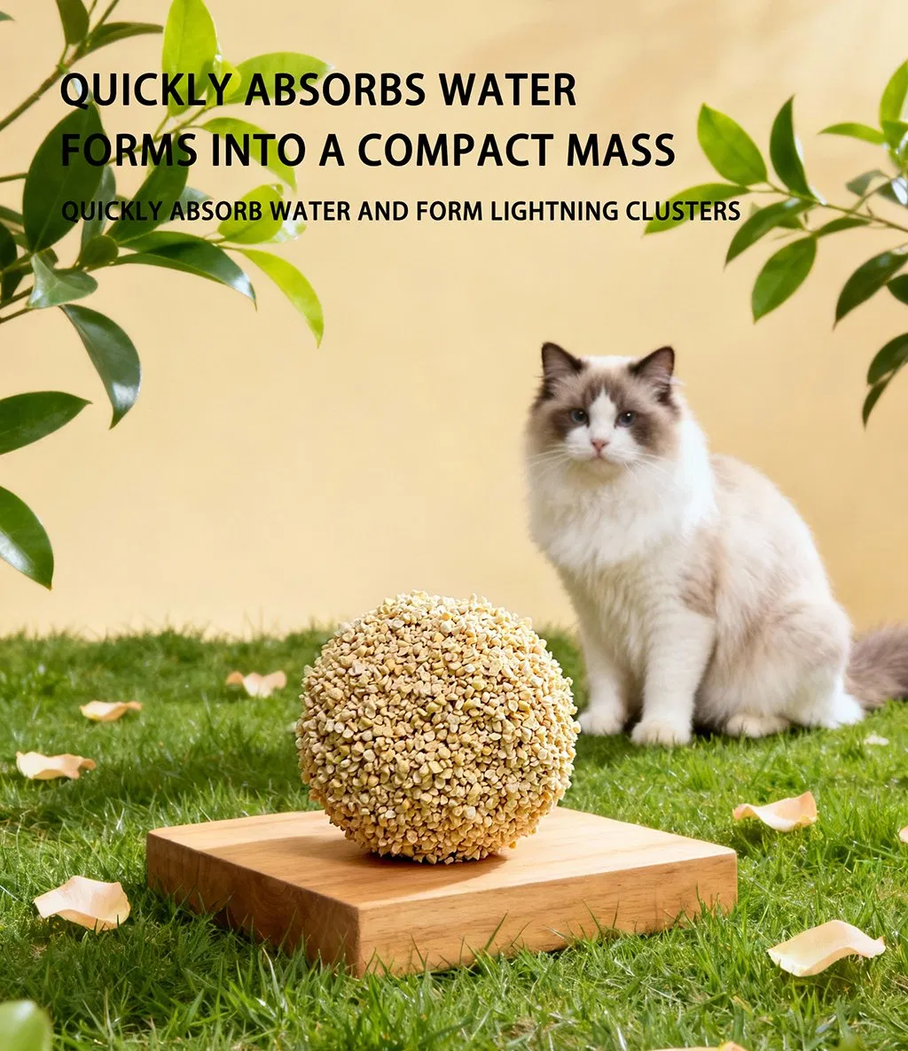 Fábrica OEM Atacado Areia para Gato Biodegradável e Desodorizante Sem Poeira Feita de Ingredientes 100% Naturais