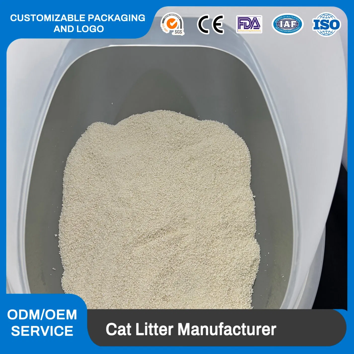 Areia para Gatos Premium Mistura de Cassava e Fibras Vegetais Rápida Absorção Agregação Controle de Odor Livre de Poeira