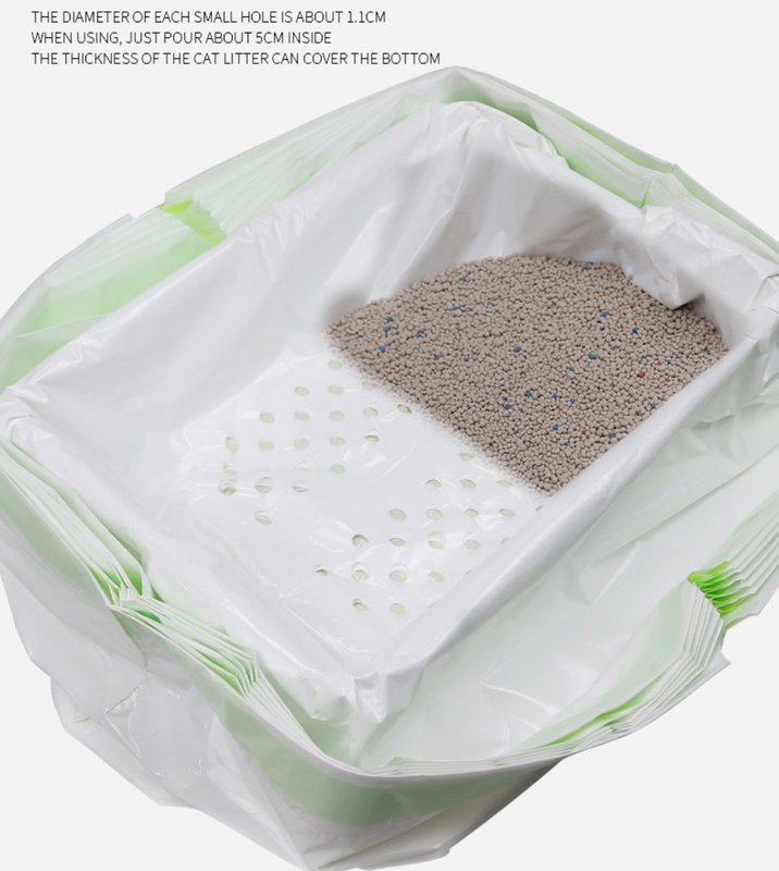 Saco de Lixo para Gato com Furo Respirável, Sifão, Descartável, Forro de Caixa para Animais de Estimação com Cordão