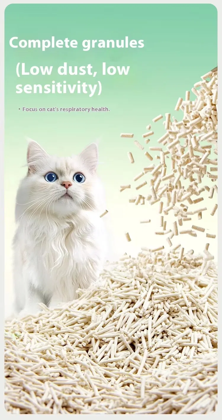 2025 Top seller Natural tofu lixo de gato feito de milho Amido a granel