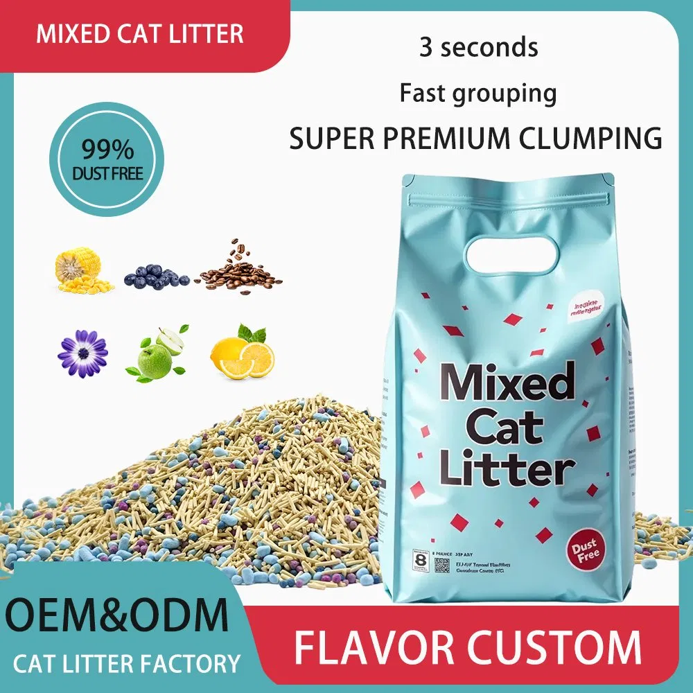 Suprimentos para Gatos Areia para Gatos Agregável Solúvel em Água Dura Baixo Pó Conforto para os Pés Personalizável Odor e Embalagem Areia para Gatos Mista
