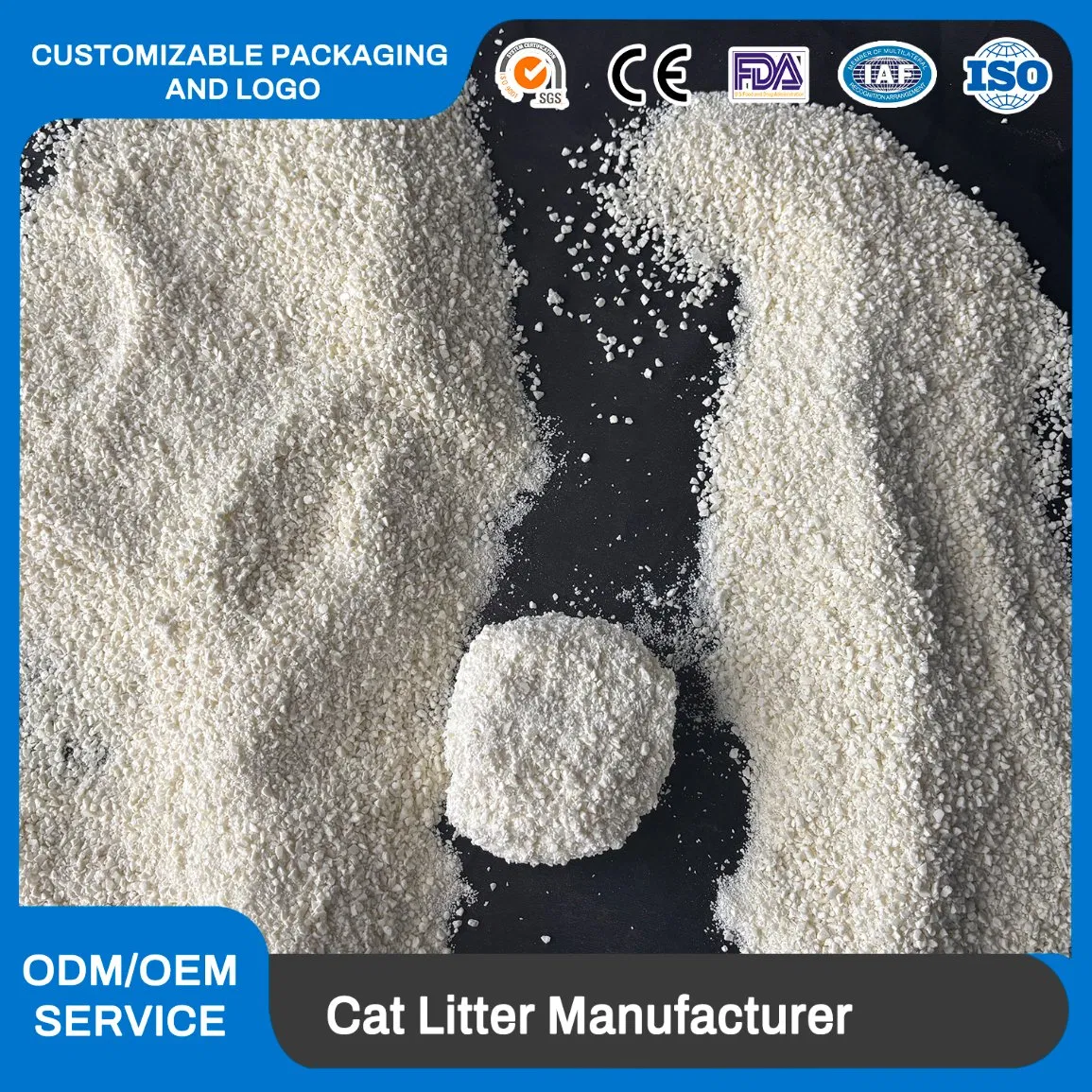 Areia para Gato Premium Misturada Feita de Mandioca Rápida Absorção Grumos Descarga Baixa Poeira Ecológica Areia para Gato